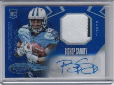 BISHOP SANKEY 2014 Certified Blue #207 Jersey Auto RC 11/99 Titans - Image 1 of 2