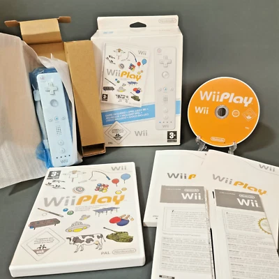 bundle WII PLAY e WIIMOTE cofanetto Originale NINTENDO Wii Raro da Collezione - Immagine 1 di 4