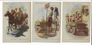 3 postales ilustradas de cómic de la Segunda Guerra Mundial estadounidenses en Roma p1048 - Imagen 1 de 2