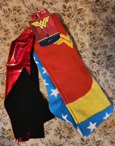 NewBioworld DC Comics Wonder Woman Knee High Socks with Cape Fits Shoe size 5-10