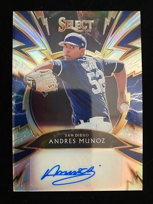 2020 Panini Select ANDRES MUNOZ Rookie #SS-AM HOLO PRIZM AUTO #74/99 Mariners RC - Image 1 of 3
