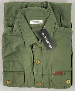 Men’s Coofandy Outdoor Button Up Size XL Forest Army Green Long Sleeve Shirt - Picture 1 of 21