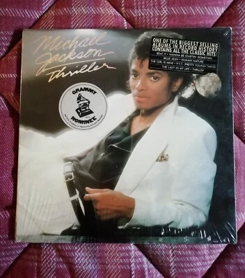 Michael Jackson THRILLER Grammy Nominee hype sticker QE38112 LP VINYL sealed - Immagine 1 di 2