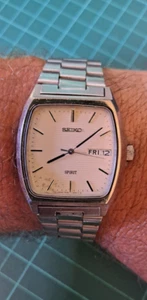 RARE VINTAGE (1986) SEIKO SPIRIT 7N48-5000 *Day Kanji-Date Square Case* Work - Afbeelding 1 van 11