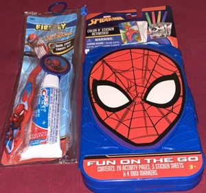 Spiderman Fun On The Go & Firefly kit da viaggio cura orale bambini regalo compleanno ragazzi - Foto 1 di 1