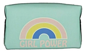 Chateau Intl. "Girl Power" Mint Cosmetic Pouch Pencil Case Zipper Travel Bag - Picture 1 of 5