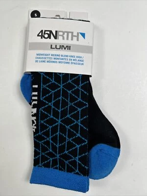 NUEVO 45 NORTH Talla S Calcetines Ciclismo Unisex Negro LUMI Mezcla de Lana Hasta la Rodilla Foto 1 de 2