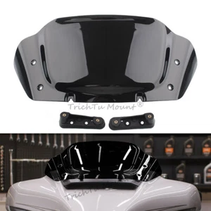 Black 10" Windshield Windscreen w/Bracket for Harley Street Glide FLHXSE FLHX 24 - Picture 1 of 24