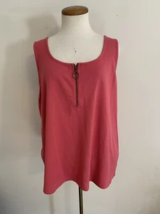 Torrid Ponte Square Neck Zip Up Tank Woman’s Size 2X (18-20) Holly Berry Pink - Picture 1 of 9
