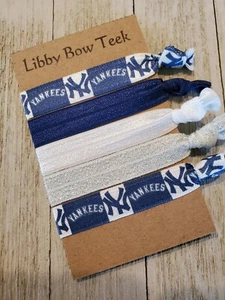 New York Yankees Set mit fünf Haarkrawatten MLB Baseball elastische Yankees Haarkrawatten - Bild 1 von 1