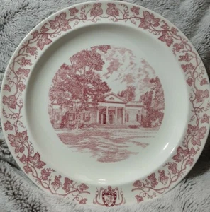 Vintage Wedgewood Monticello Souvenir Plate Rose Colored Transfer - Picture 1 of 3