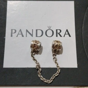 Pandora Sterling Silver with 14K Gold Two Tone Heart Safety Chain - 790307 - Picture 1 of 3
