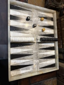 1960s Onyx and Marble Backgammon Set - Picture 1 of 13