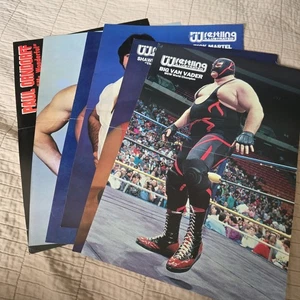 6 carteles pinup plegables centrales de revista Pro Wrestling Illustrated años 80 años 90 - Imagen 1 de 13