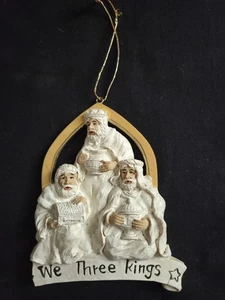 Ornement sapin de Noël vintage 3 sages / les mages 4"x3,5" résine - Photo 1/6
