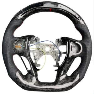For Honda Accord 2013-2017 LED Steering Wheel Forged Carbon Fiber Black Leather - Picture 1 of 5