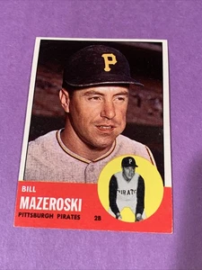 1963 Topps Baseball Bill Mazeroski Pittsburgh Pirates Card #323 - Picture 1 of 2