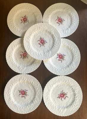 Spode Bridal Rose Y2862 Luncheon Salad Plates 8.58" Set/7 - Image 1 of 4