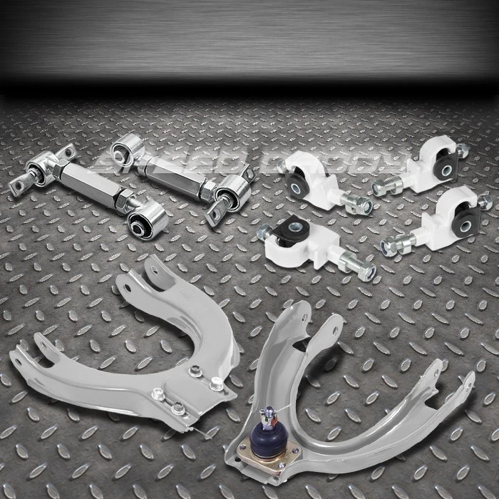 SILVER FRONT+REAR CAMBER CONTROL+ADJUSTER SUSPENSION KITS FOR 88-91 CIVIC/CRX Foto 1 de 1