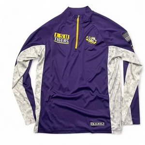 Colosseum Athletics LSU Tigers NCAA  Long Sleeve Pull Over Purple 1/4 Zip Size L - Picture 1 of 5