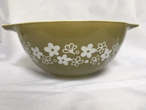 Vintage Pyrex 444 Frühlingsblüte grün Crazy Daisy Cinderella Rührschüssel 4 Quart - Bild 1 von 7