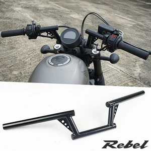 MOTORCYCLE HANDLEBAR BLACK DRAG BAR STEEL FOR HONDA REBEL CMX 300 500 2017-2025 - Picture 1 of 16