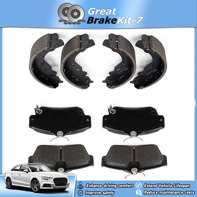 OE Front & Rear Brake Pad Drum Shoes for 2001-2003 2005 Chrysler PT Cruiser 2.4L - Image 1 of 4