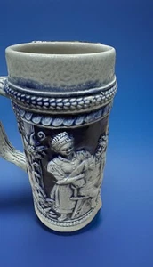 Vintage Gerz Of Germany Beer Stein 7.5" Cobalt Blue FROHBEIM ORS LIEBEN BIER WIR - Bild 1 von 10