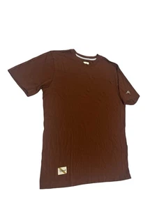 TRACKSMITH Men's Merino Wool Blend Rust Short Sleeve Sz M Running Hiking READ - Picture 1 of 8