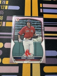 Bowman Mikey Romero 2023 refractor rosa numerado/175 Boston Red Sox - Imagen 1 de 2