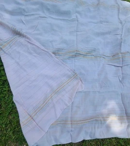 Vintage Pink Tablecloth w/Gold & Silver Stripes 1960's 52" X 63" - Picture 1 of 6
