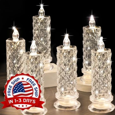 Velas LED Sin Llama,Para Bodas Y Decoración,6 Velas Románticas LED A Pilas 全新 — 第 1/4 张图片