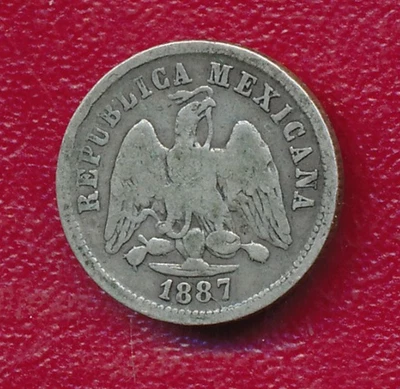 MEXICO 1887 ZoZ 10 CENTAVOS SILVER COIN **NICELY CIRCULATED** SHIPS FREE!! - Image 1 of 2