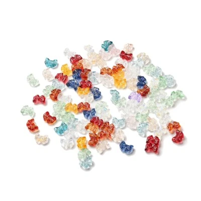 100x Transparent Glass Bowknot Spacer Beads for Bracelet Necklace Jewelry Making - Image 1 of 3