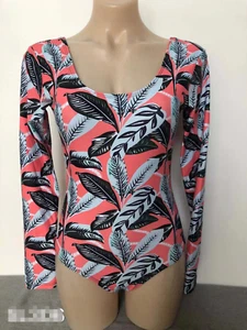 Women's Rashguard Long Sleeve Swimsuit Print Surfing one Piece Swimwear - Picture 1 of 2