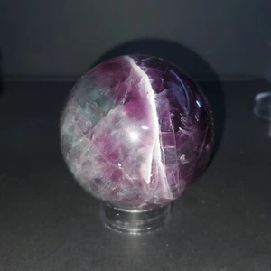 Beautiful Natural Crystal Purple and Green Amethyst Sphere with clear base - Picture 1 of 21
