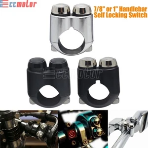 Universal 7/8" or 1" 25mm Motorcycle Handlebar Control Switch Self Latch Button - Picture 1 of 19
