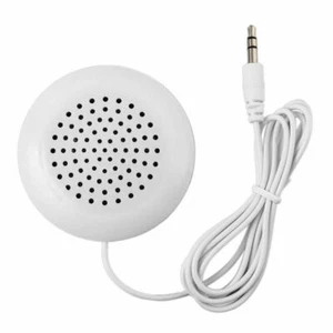 3.5MM PLUG MINI WHITE PORTABLE STEREO PILLOW SPEAKER FOR MP3 MP4 PLAYER - Picture 1 of 2