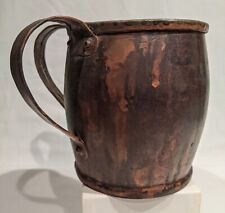 19th Century 2-Handled Copper Pass Mug / Cup Curved Sides, Russian, Antique