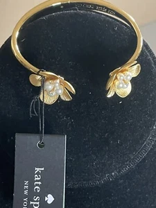 KATE SPADE SATURDAY GARDEN PARTY CUFF BRACELET IN CREAM /GOLD - Picture 1 of 11