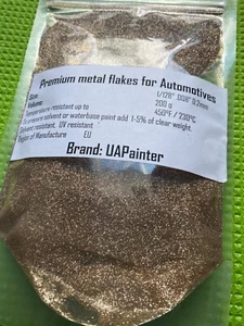 1/2 Pound Premium Gold Champagne Metal Flake .008" Auto Paint Additive Flakes - Picture 1 of 5