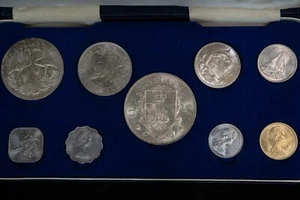 Vintage 1966 Bahamas Silver 9-Coin Mint Set in Original Box - Beautiful Find! - Picture 1 of 3