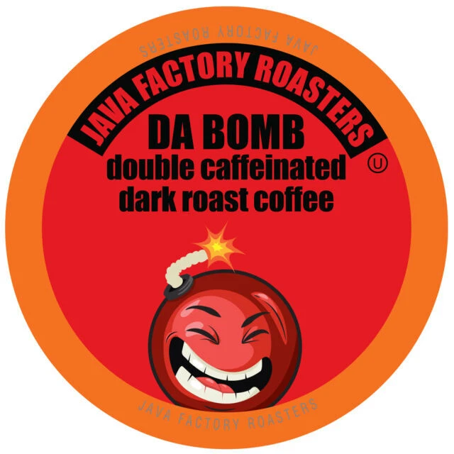Java Factory Da Bomb Double Caffeinated Dark roast Coffee Pods - 80 Counts