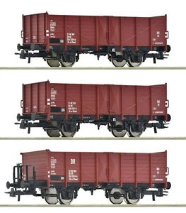 HO Scale Wagons - 6600146 - 3 piece set: Open goods wagons, DR - Picture 1 of 1