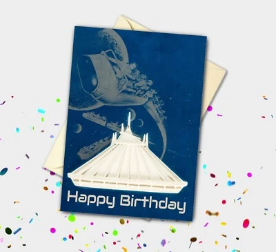 Handmade Space Mountain Personalised Celebration Card | Theme Park - Image 1 of 2