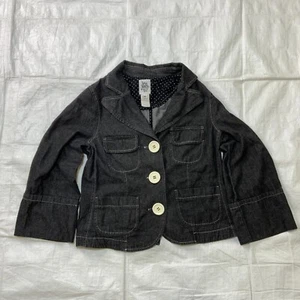 Vintage Ivy Jane Damen Jacke große Knöpfe Größe Medium schwarz Denim Made in USA - Bild 1 von 7