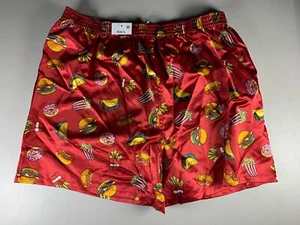 Men's Boxer Shorts Red with Food Pattern Size L - Picture 1 of 2