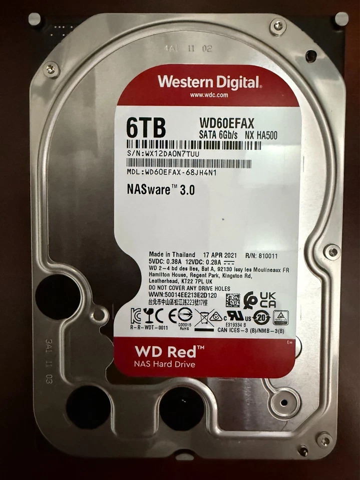 Western Digital WD60EFAX Red SATA 3.5" 5400 RPM 6TB NAS Internal Hard Drive - Image 1 of 1