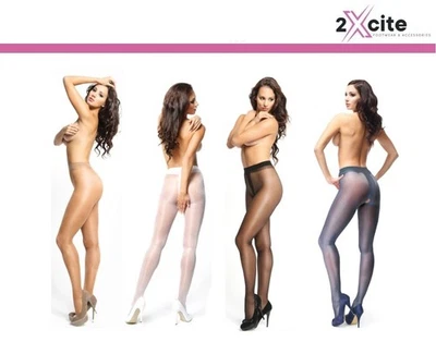 COLLANTS SANS ENTREJAMBE 20 DENIERS BRILLANT TRANSPARENT OUVERT GUSSET PAR MISS O 4 COULEURS - Photo 1/2
