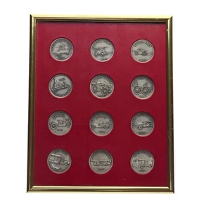 Vintage 1970er Sterlingsilber Metall Arts Co Feuerwehr LKW Pumpe Medaille Set - Bild 1 von 14